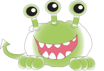 lachendes grünes Monster