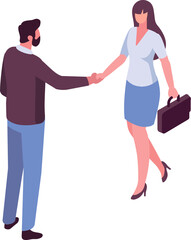 Fototapeta premium Partners. Business deal handshake isometric