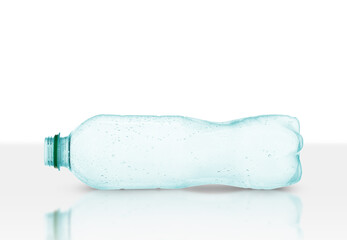 empty plastic water bottle horizontally