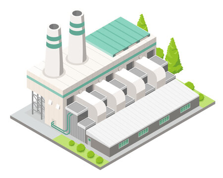 factory isometric vector oil and gus smart eco industrial icon concept isolated white background