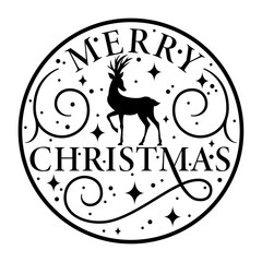 Cristmas design for printing on mugs, cards, pillows, t-shirts, poster. Quote Merry Cristmas