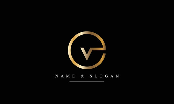 VE, EV, V, E abstract letters logo monogram