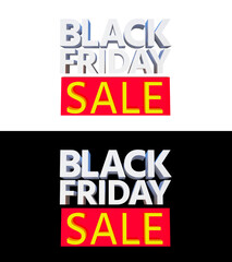 Big 3d Black Friday Sale promotion text. 3d Render.