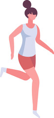 jogging, running young woman isometric