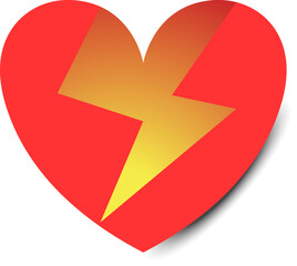 Broken heart or divorce flat vector icon for apps and websites - 545681474