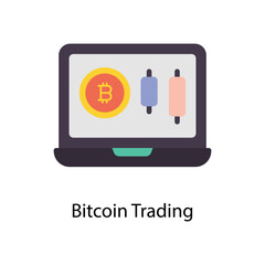 Bitcoin Trading vector Flat  Icons. Simple stock illustration