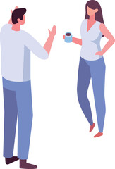 Fototapeta premium Couple silhouette, man and woman together, flat isometric people 