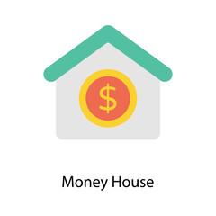 Money House vector Flat  Icons. Simple stock illustration