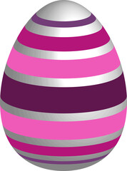 Color Easter egg with pattern. Realistic celebration symbol.