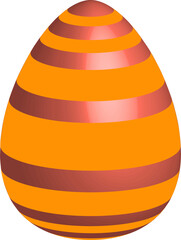 Color Easter egg with pattern. Realistic celebration symbol.