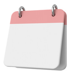 Empty calendar. 3D calendar.