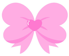 pink heart ribbon bow