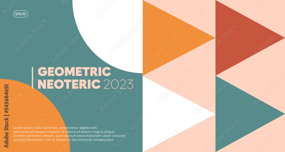 Poster beautiful geometric shape pattern background. modern cover design template. minimal page layout for 