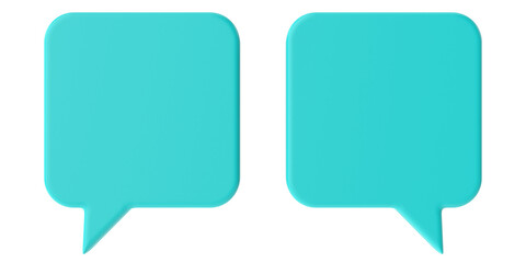 Speech bubble. Speech balloon. Text box. 3D illustration.