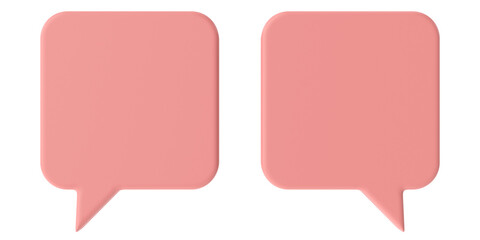 Speech bubble. Speech balloon. Text box. 3D illustration.