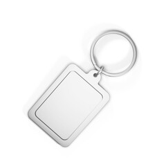 chrome shape key ring chain with transparent background. 3D render.