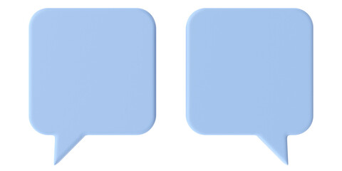 Speech bubble. Speech balloon. Text box. 3D illustration.