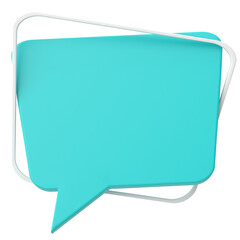 Speech bubble. Speech balloon. Text box. 3D illustration.