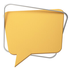 Speech bubble. Speech balloon. Text box. 3D illustration.