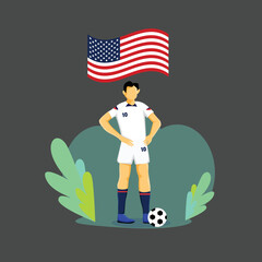 USA football player flat concept character design
