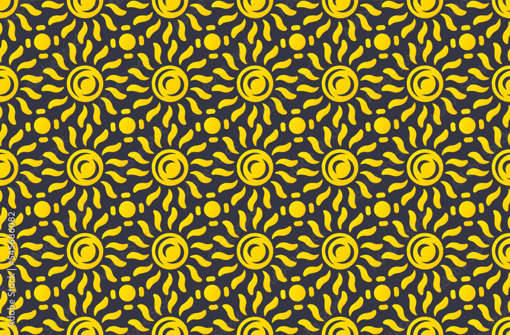 Poster sun seamless pattern. repeating abstract pattern with sun symbol. template for your design projects.