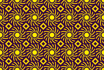 Sun seamless pattern. Repeating abstract pattern with sun symbol. Template for your design projects.