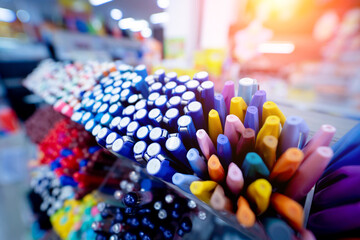 Background of lots assorted colorful marker pen set