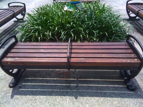 A park bench at a tourist spot in malioboro, yogyakarta, indonesia