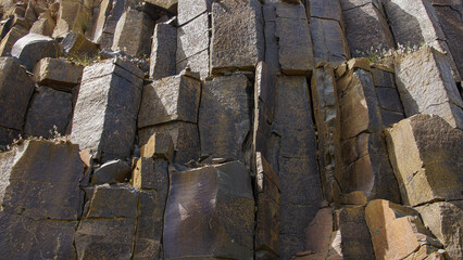 Background from natural material of basalt stones