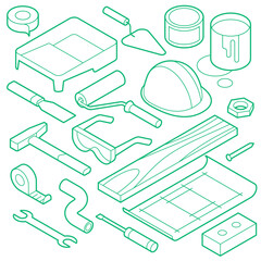 Isometric Construction Tools Set