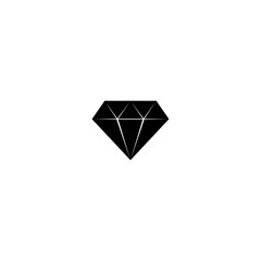 diamond logo black silhouette isolated on white background. illustration. shiny brilliant icon, illustration.