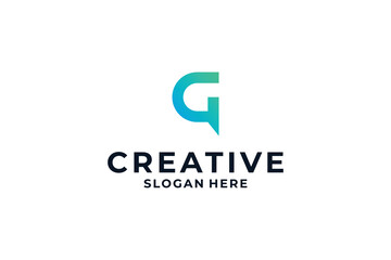 Minimal letter G logo design template.