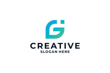 Abstract symbol letter G logo design.