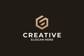 Obraz premium Initial letter G logo design with smart concept.