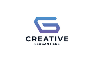 abstract letter G logo type.
