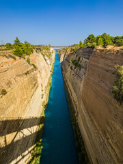 Narrow Deep Walls of Corinth Canal