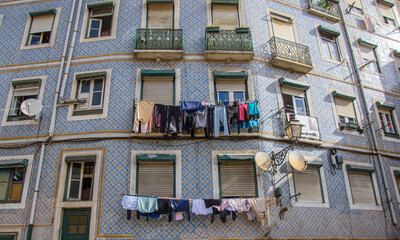 Nice architecture details of the city of Lisbon in Portugal