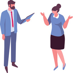 Business meeting, business people isometric illustration