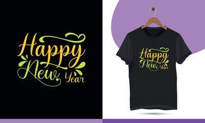 Happy new year. Funny new year vector design template.