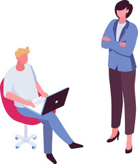Business meeting, business people isometric illustration