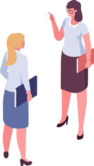 Business meeting, business people isometric illustration