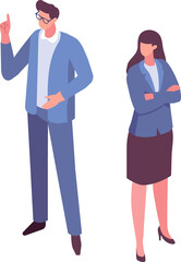 Business meeting, business people isometric illustration