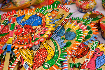 Beautiful Hand crafted colorful decorative items, The craft of each state in India reflect the influence of different empires.