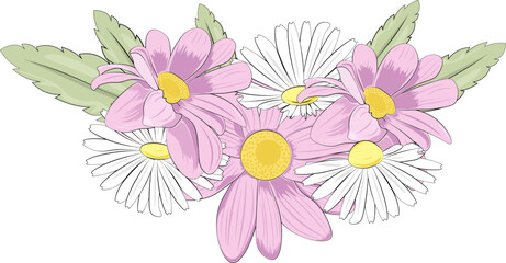 background with pink and white flowers