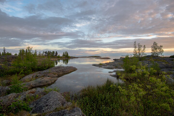 sunset over the river