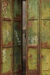 old green metal door background