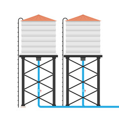 water tank vector. water tank on white background.