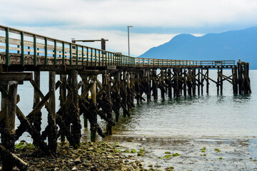 wooden bridge over the sea