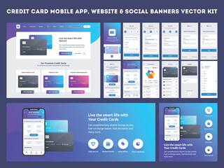 Credit Card Mobile App, Website & Social Banners Template