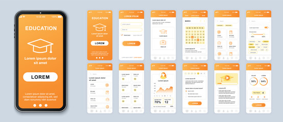 Education Mobile App Pack Ui Ux Gui Screens Application